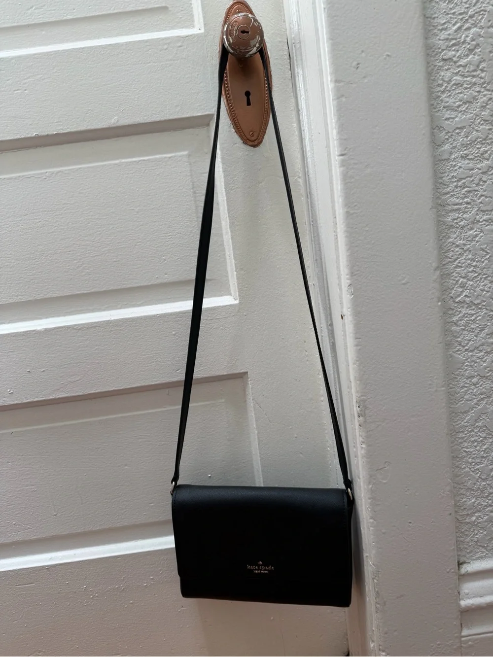 kate spade black leather crossbody bag